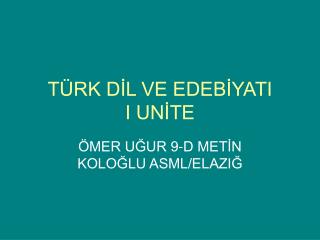 t rk d l ve edeb yati i un te