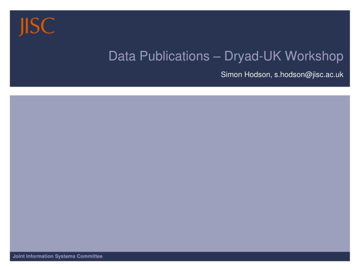 data publications dryad uk workshop