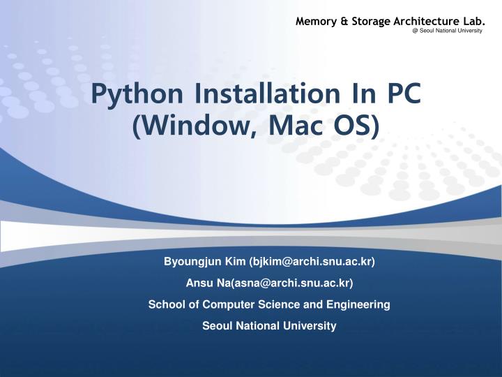 python installation in pc window mac os