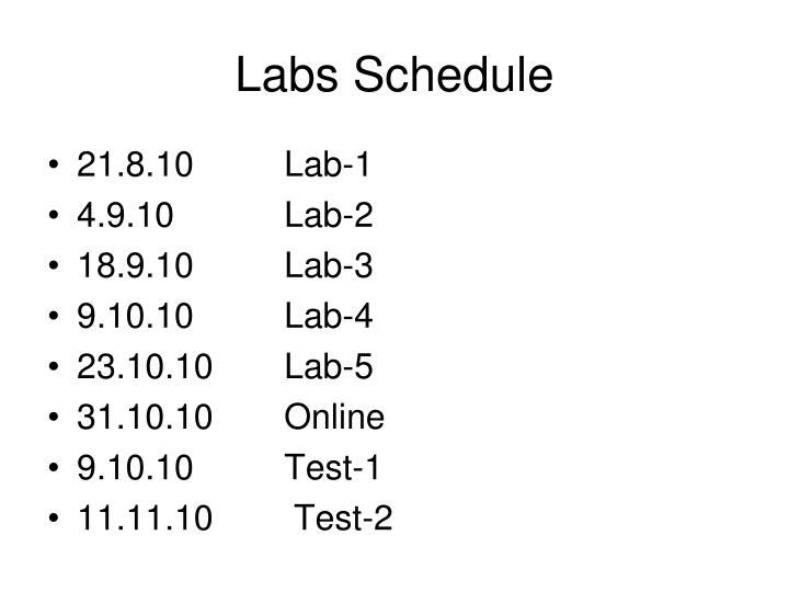 labs schedule