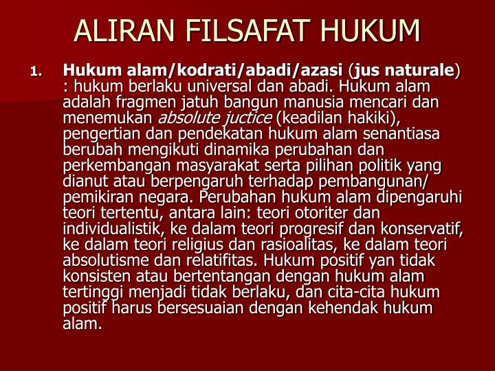 aliran filsafat hukum