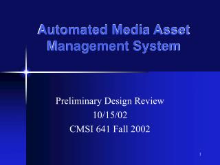 Automated Media Asset Management System