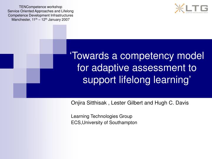 towards a competency model for adaptive assessment to support lifelong learning
