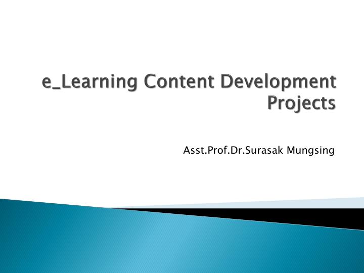 e learning content development projects