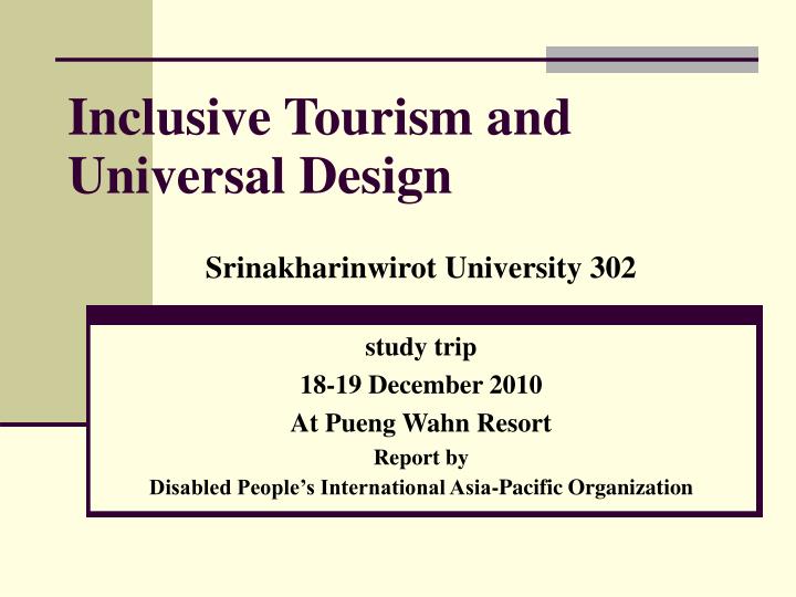 inclusive tourism and universal design