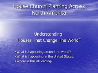 House Church Planting Across North America