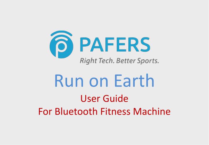 run on earth user guide for bluetooth fitness machine