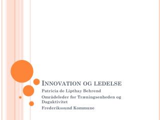 innovation og ledelse