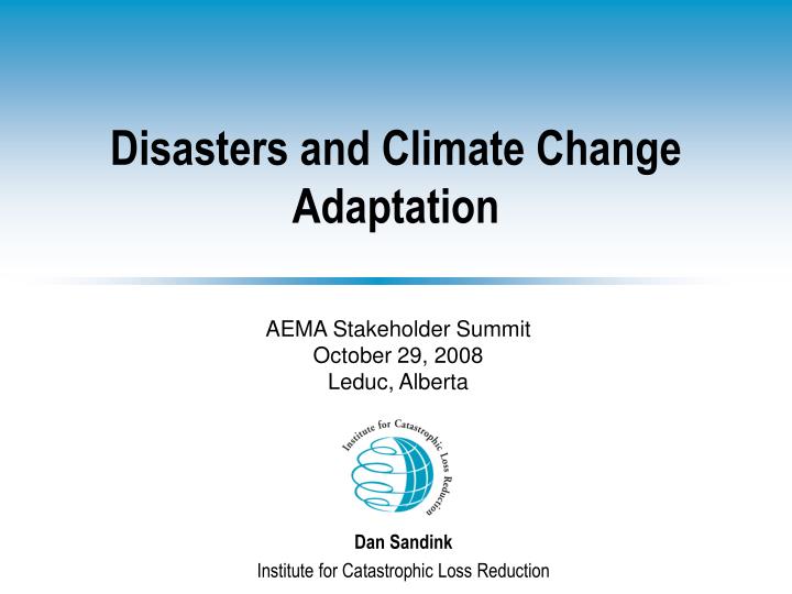 disasters and climate change adaptation