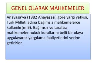 genel olarak mahkemeler