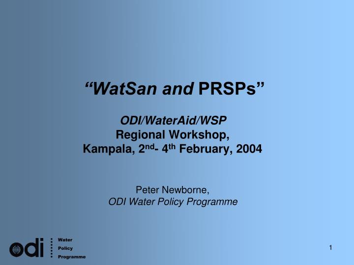 watsan and prsps
