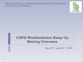 CAPAI Weatherization Ramp Up Meeting Outcomes