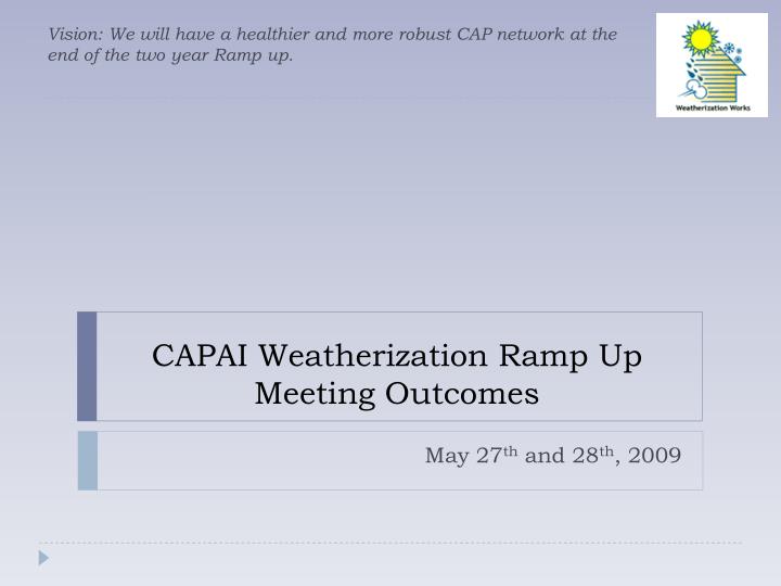 capai weatherization ramp up meeting outcomes