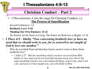 I Thessalonians 4:9-12