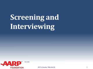 Screening and Interviewing