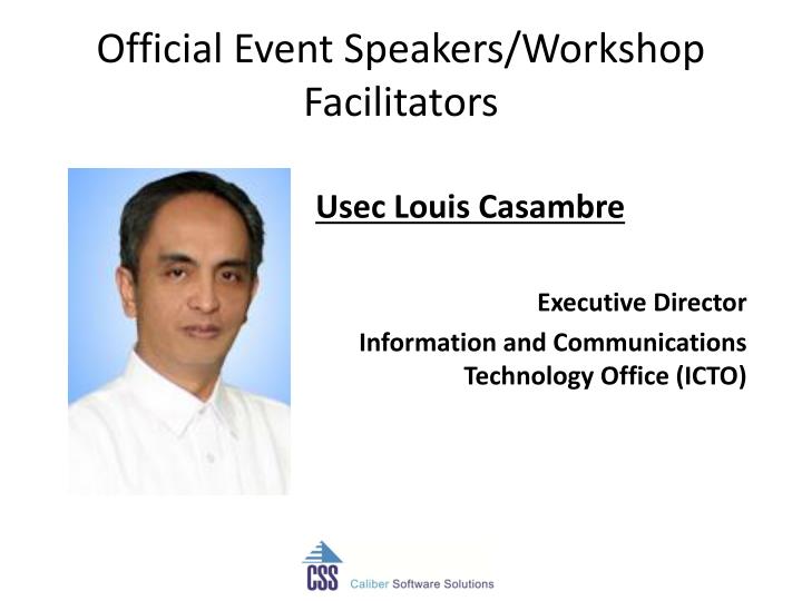 official event speakers workshop facilitators