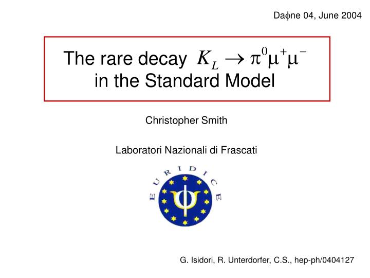 the rare decay in the standard model