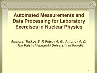 Automated Measurements and Data Processing for Laboratory Exercises in Nuclear Physics