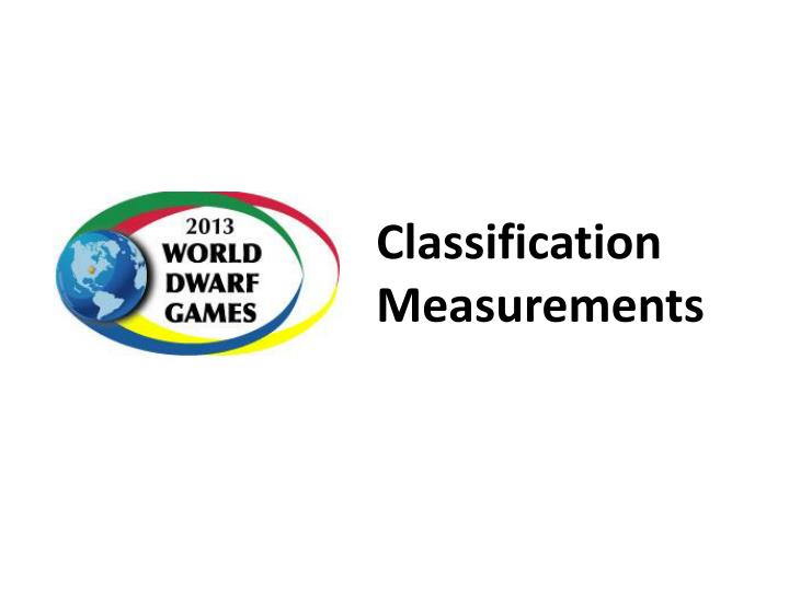 classification measurements