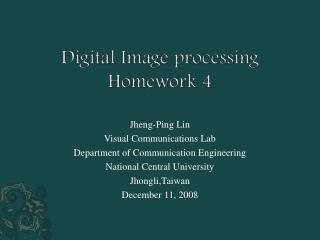Digital Image processing Homework 4