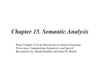 Chapter 15. Semantic Analysis