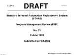 Standard Terminal Automation Replacement System (STARS) Program Management Review (PMR) No. 31 - slide 1