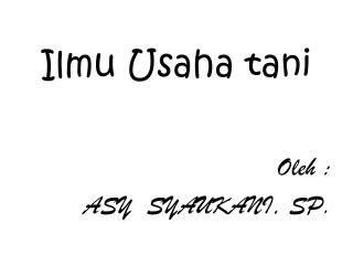 ilmu usaha tani
