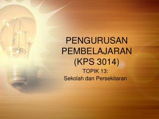 pengurusan pembelajaran kps 3014