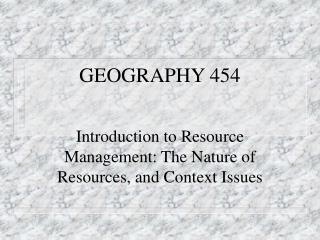 GEOGRAPHY 454