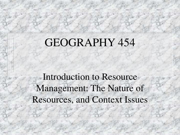 geography 454