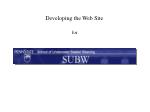 Developing the Web Site - slide 1