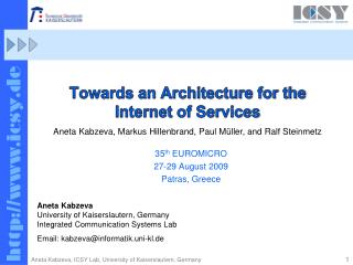 Towards an Architecture for the Internet of Services