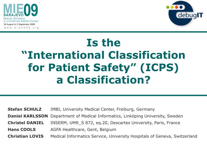 is the international classification for patient safety icps a classification