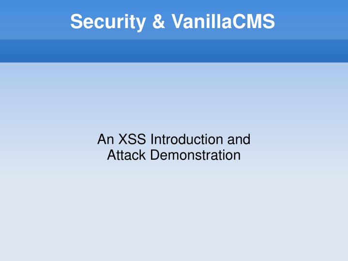 an xss introduction and attack demonstration