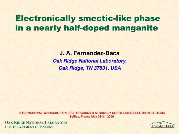electronically smectic like phase in a nearly half doped manganite