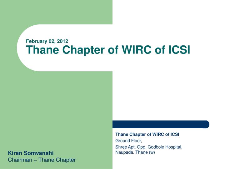 february 02 2012 thane chapter of wirc of icsi