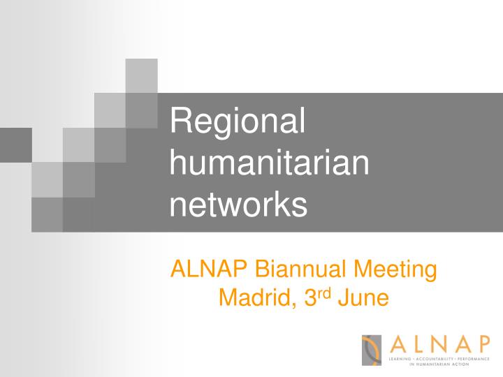 regional humanitarian networks
