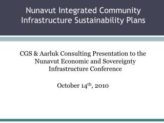 Nunavut Integrated Community Infrastructure Sustainability Plans