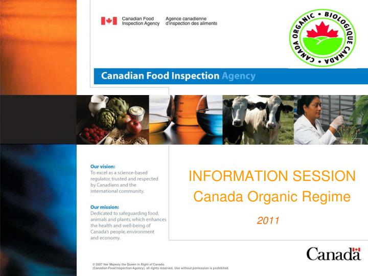 information session canada organic regime