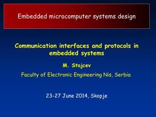 Embedded microcomputer systems design
