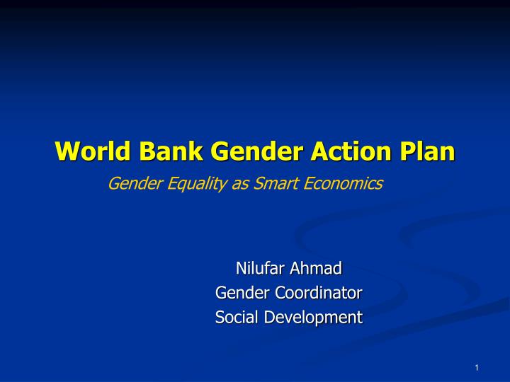 world bank gender action plan