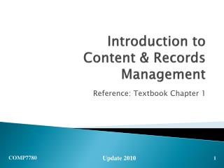 Introduction to Content &amp; Records Management