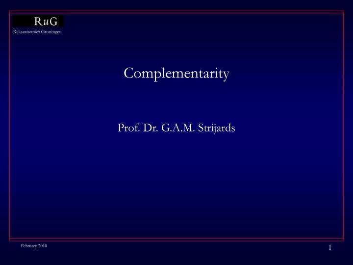 prof dr g a m strijards