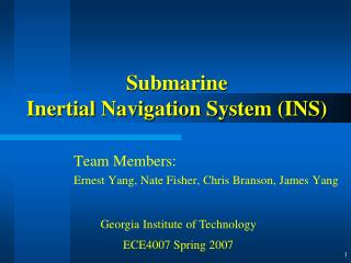 Submarine Inertial Navigation System (INS)