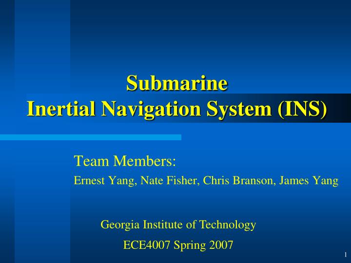 submarine inertial navigation system ins