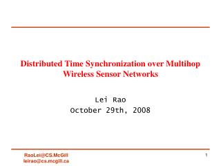 Distributed Time Synchronization over Multihop Wireless Sensor Networks