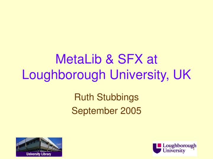 metalib sfx at loughborough university uk
