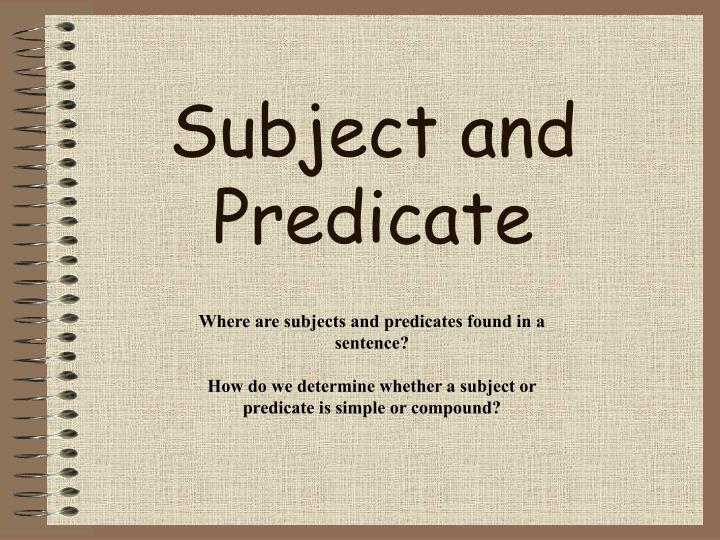 subject and predicate