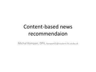 content based news recommendaion