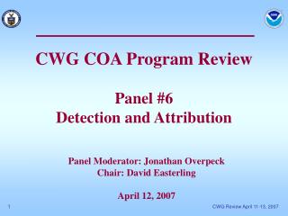 CWG COA Program Review Panel #6 Detection and Attribution